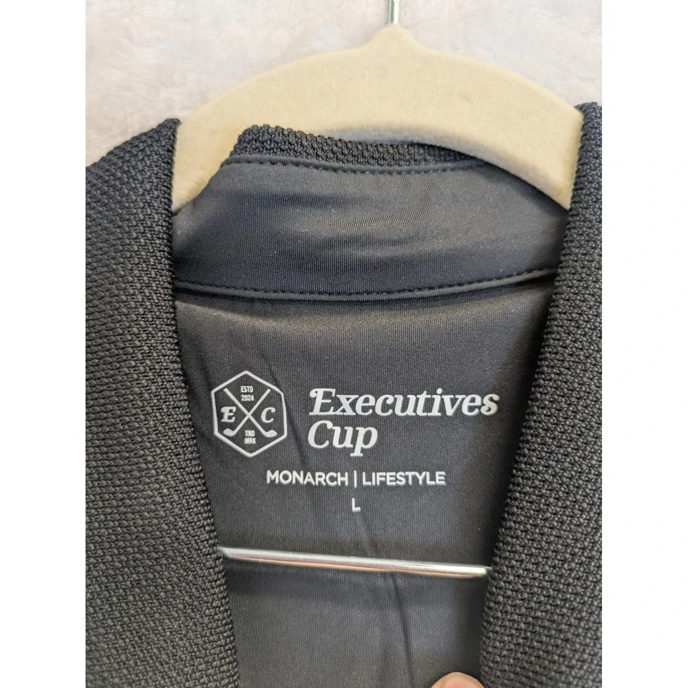 Executives Cup Monarch Lifestyle Mens Black Golf Polo‎ Shirt Large